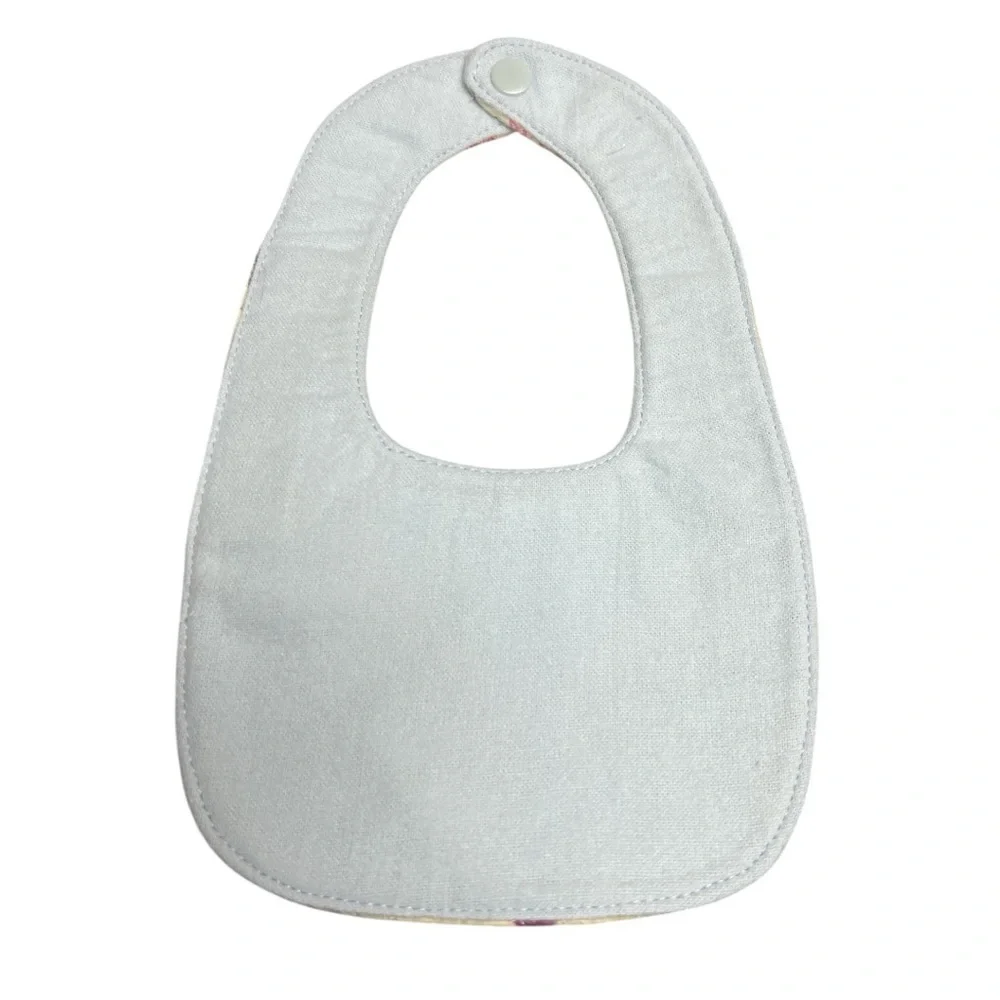 Hand Crafted Baby Bib with snap closure cotton snuggle flannel reversible